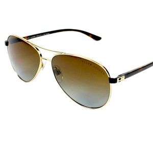 Ralph Lauren aviator style polarized sunglasses tortoise frame and gradient lens